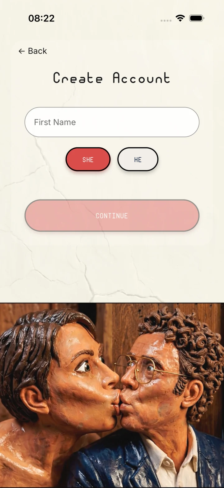 UNHINGED account creation screen